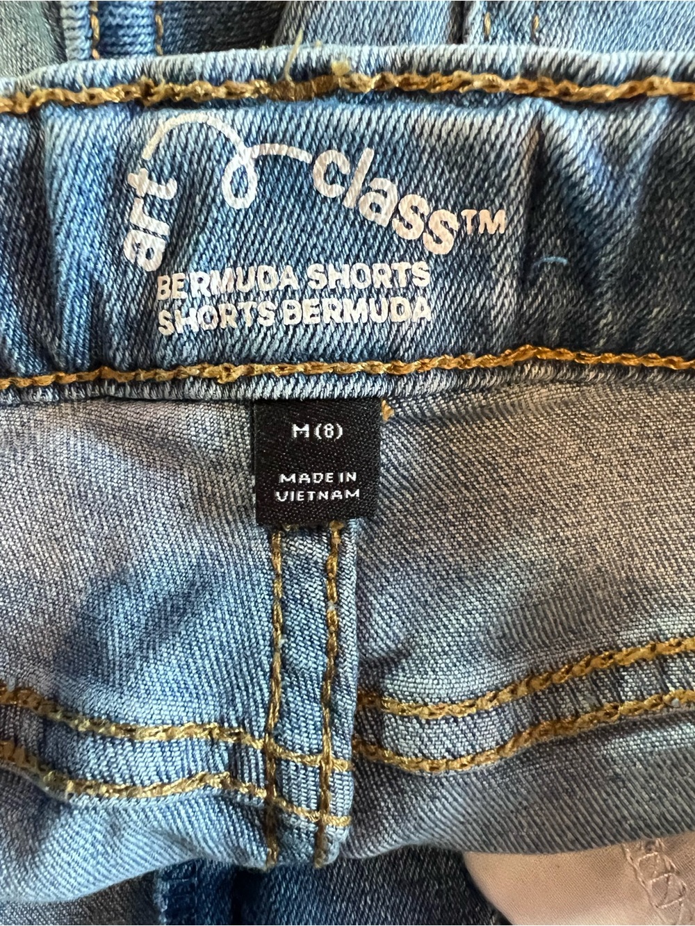Art Class Boys Distressed Denim Bermuda Shorts Size 8 - Picture 5 of 6